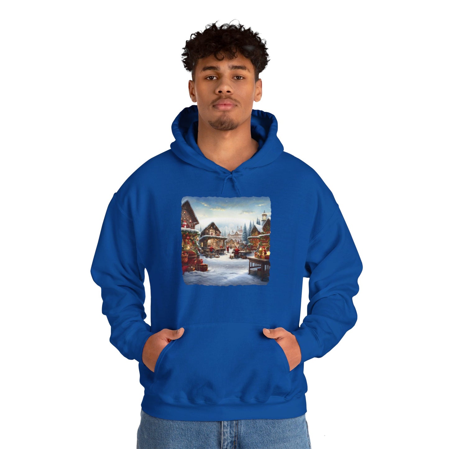 Snowy Christmas Village North Pole - Hooded Sweatshirt