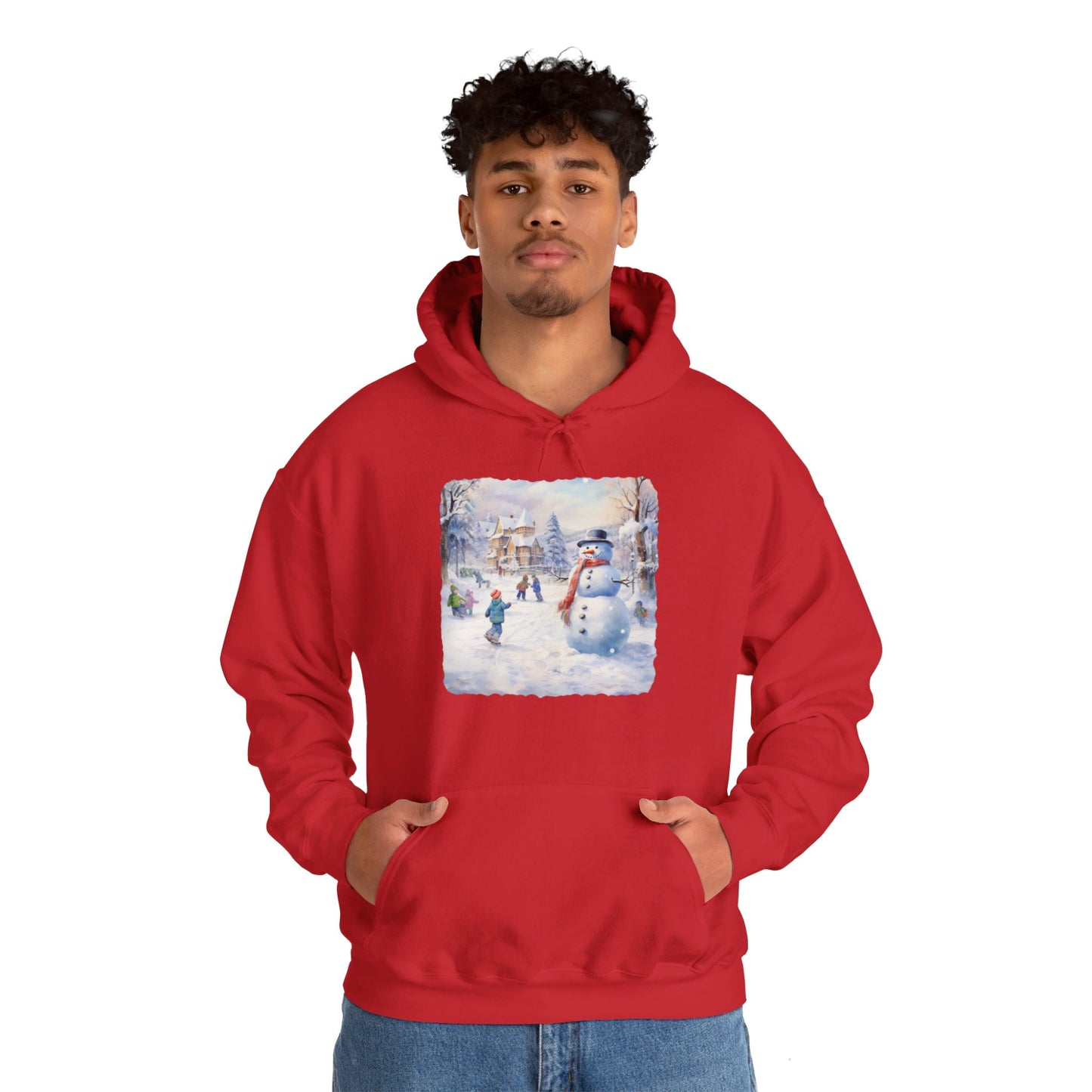 Snowman In Village 2 - Hooded Sweatshirt