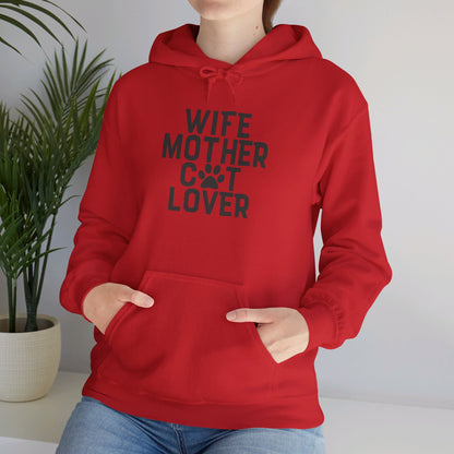 Wife Mother Cat Lover, Pure Joy - Hooded Sweatshirt