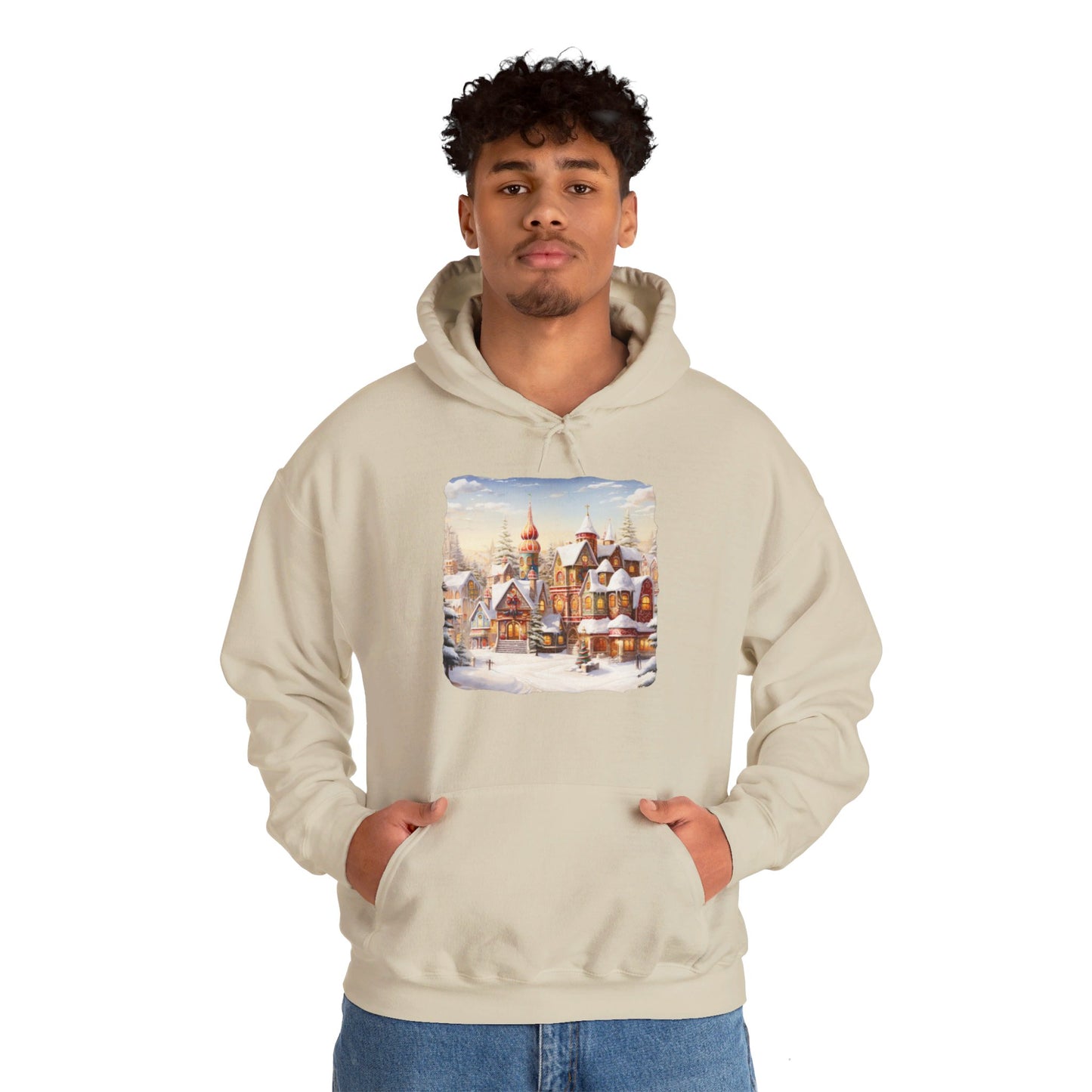 Snowy Christmas Village 12 - Hooded Sweatshirt