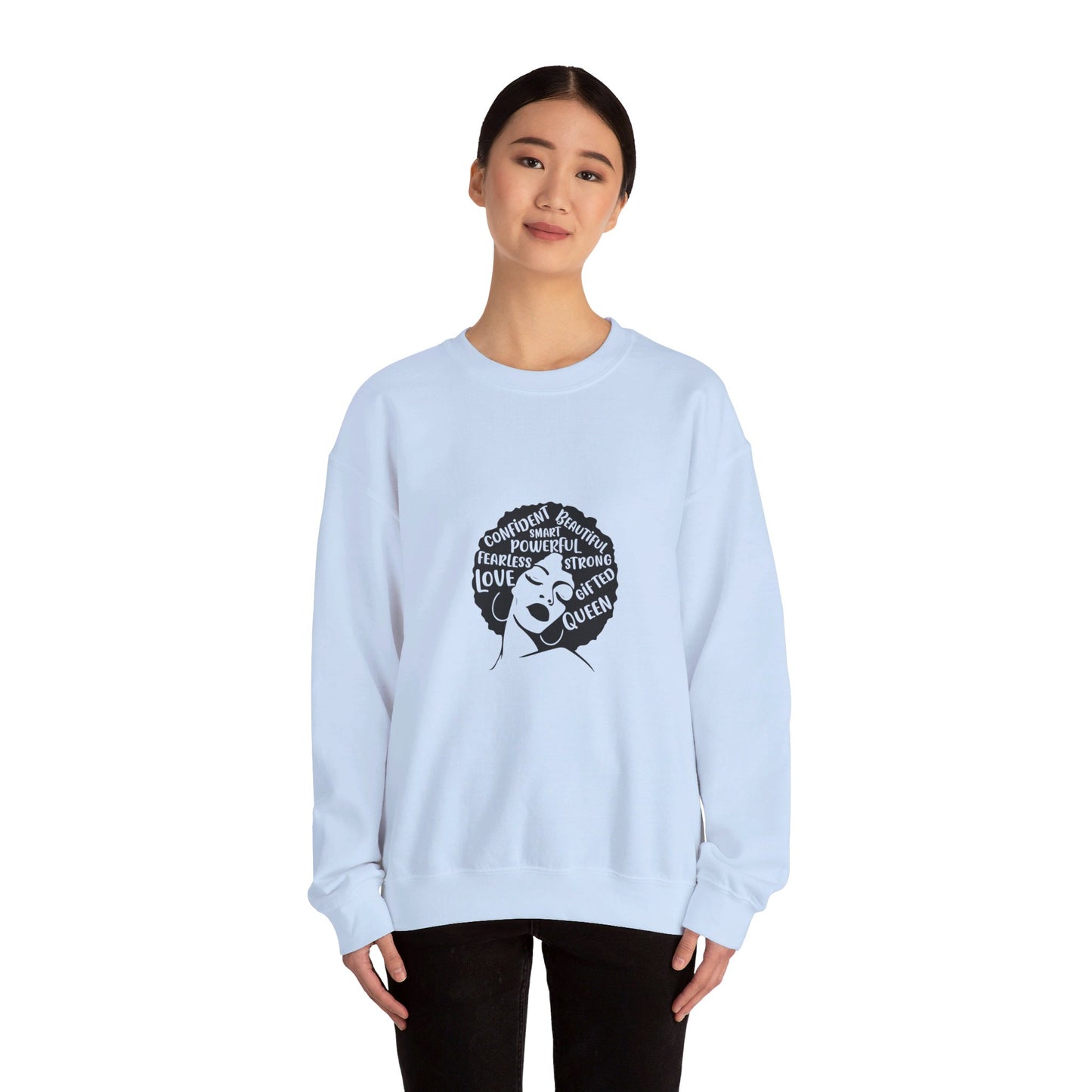 Afro Lady With Words - Crewneck Sweatshirt