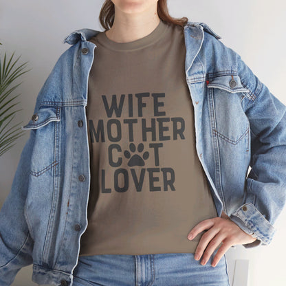 Wife, Mother, Cat lover - T-Shirt