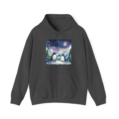 Snowy Christmas Penguins - Hooded Sweatshirt