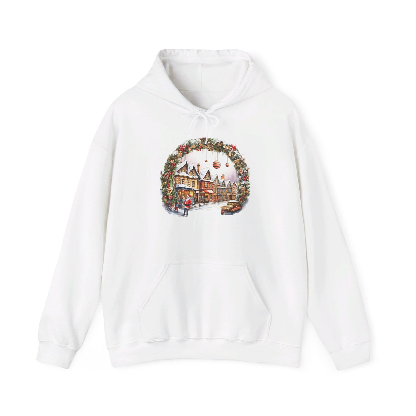 Enchanting Christmas Village Scene - Hooded Sweatshirt