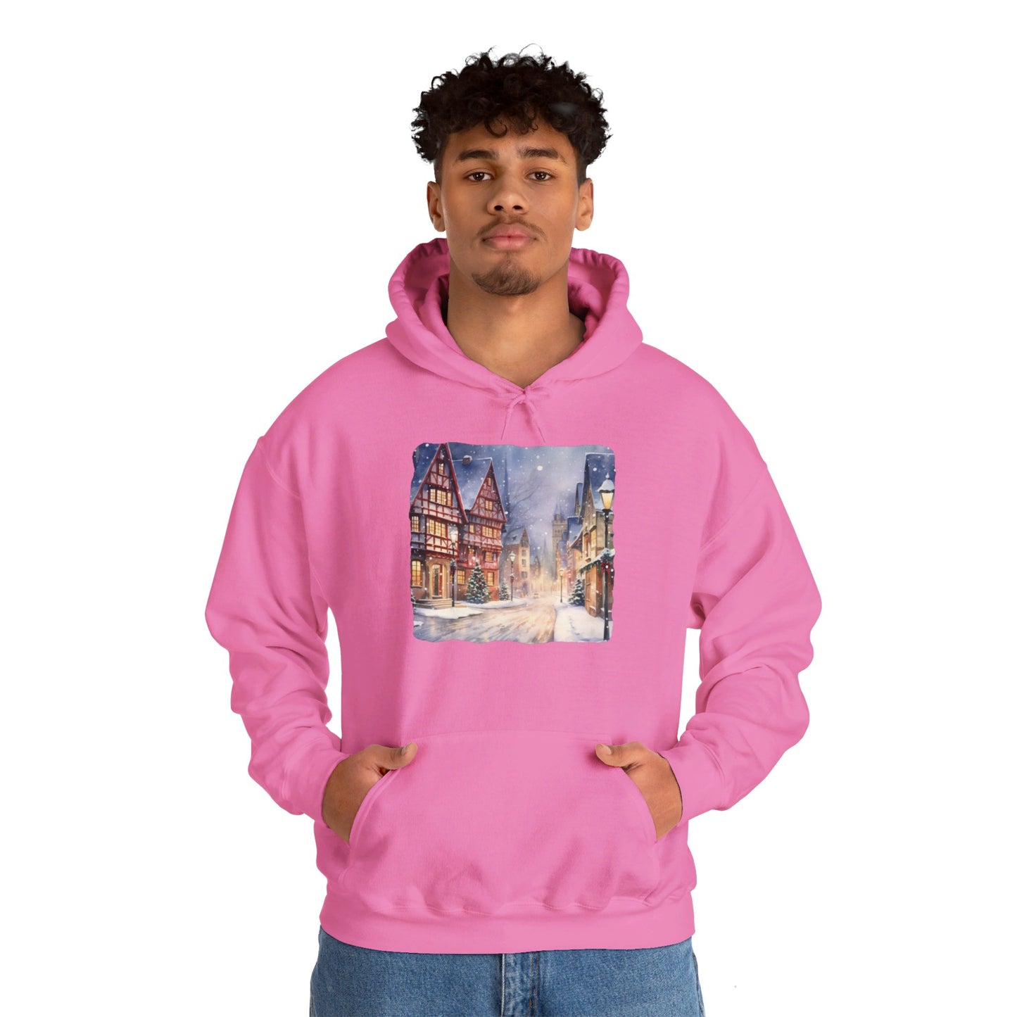 Snowy Christmas Village 13 - Hooded Sweatshirt