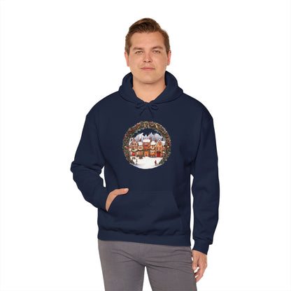 Vintage Christmas Village - Hooded Sweatshirt