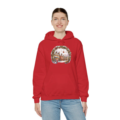 Enchanting Christmas Village Scene - Hooded Sweatshirt