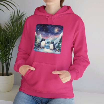 Snowy Christmas Penguins - Hooded Sweatshirt