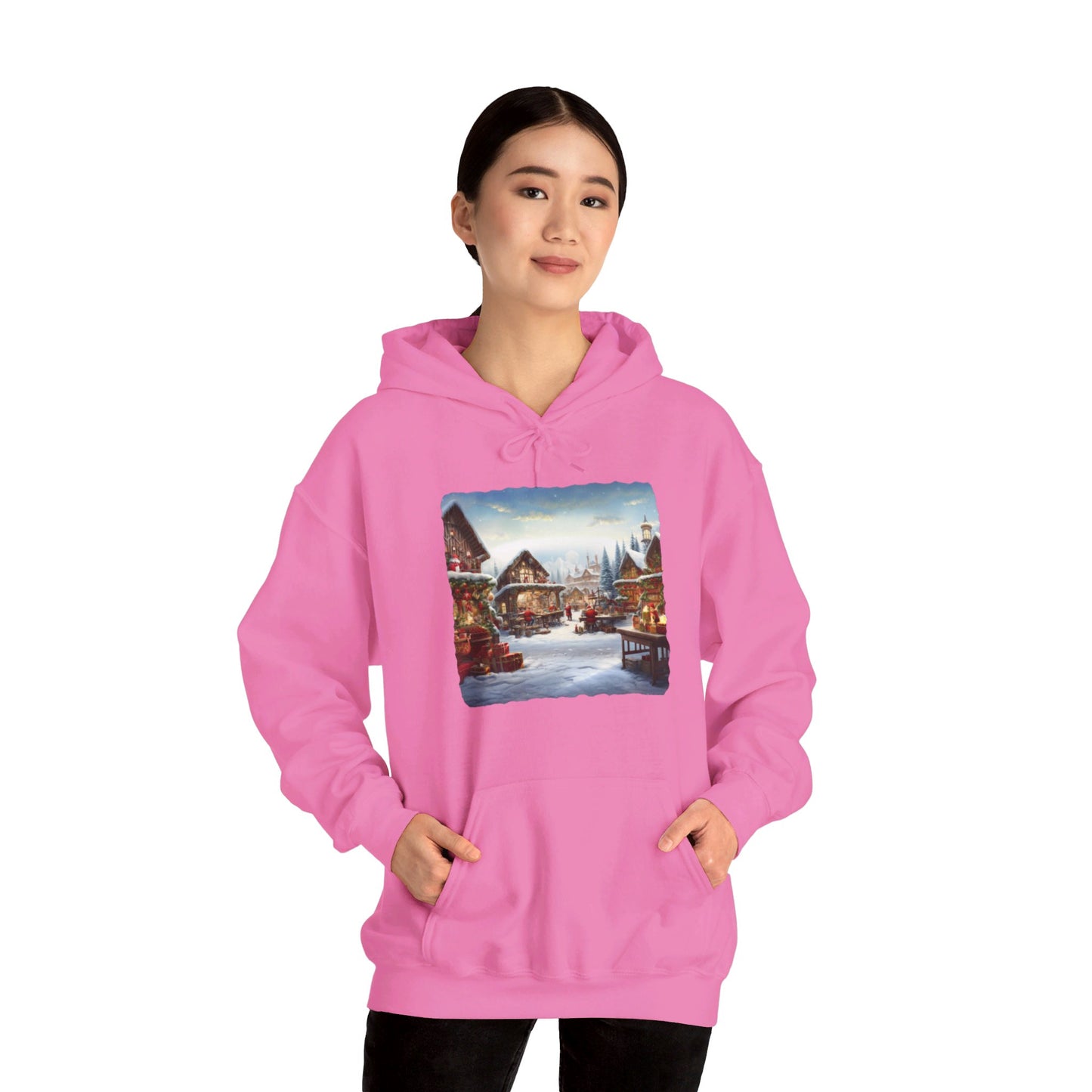 Snowy Christmas Village North Pole - Hooded Sweatshirt