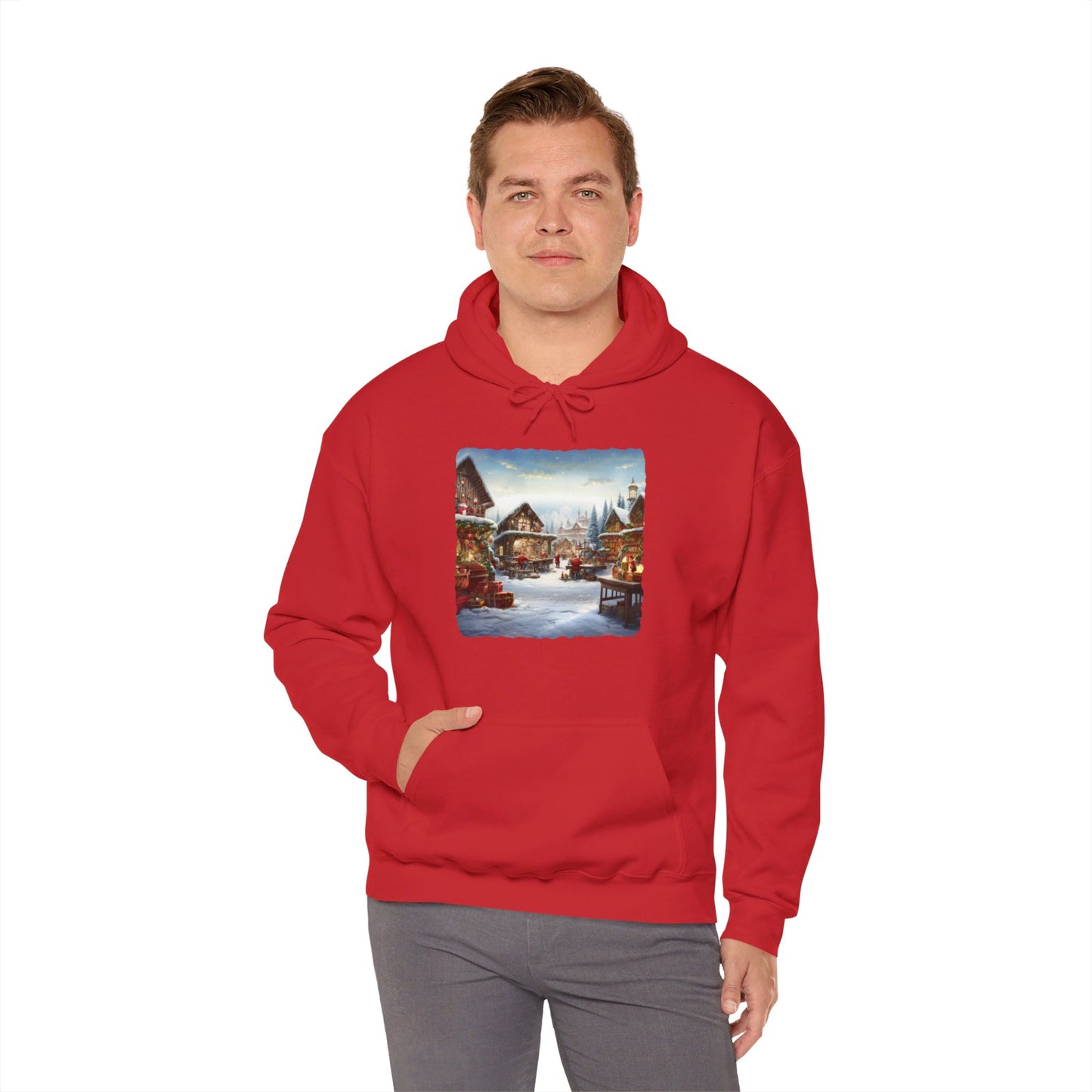 Snowy Christmas Village North Pole - Hooded Sweatshirt