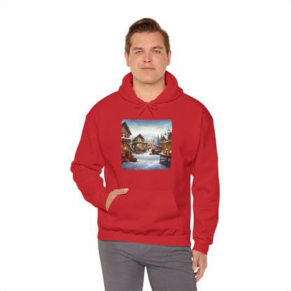 Snowy Christmas Village North Pole - Hooded Sweatshirt