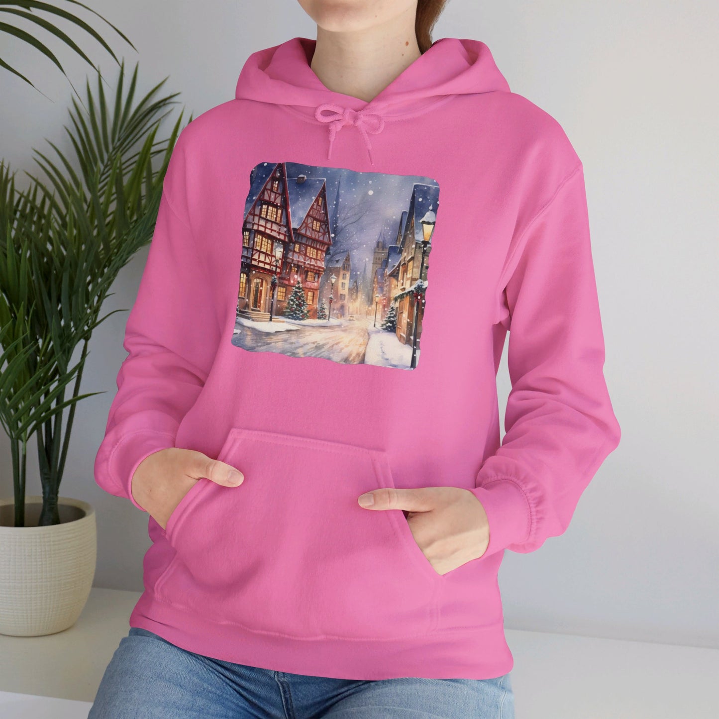 Snowy Christmas Village 13 - Hooded Sweatshirt