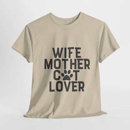 Wife, Mother, Cat lover - T-Shirt