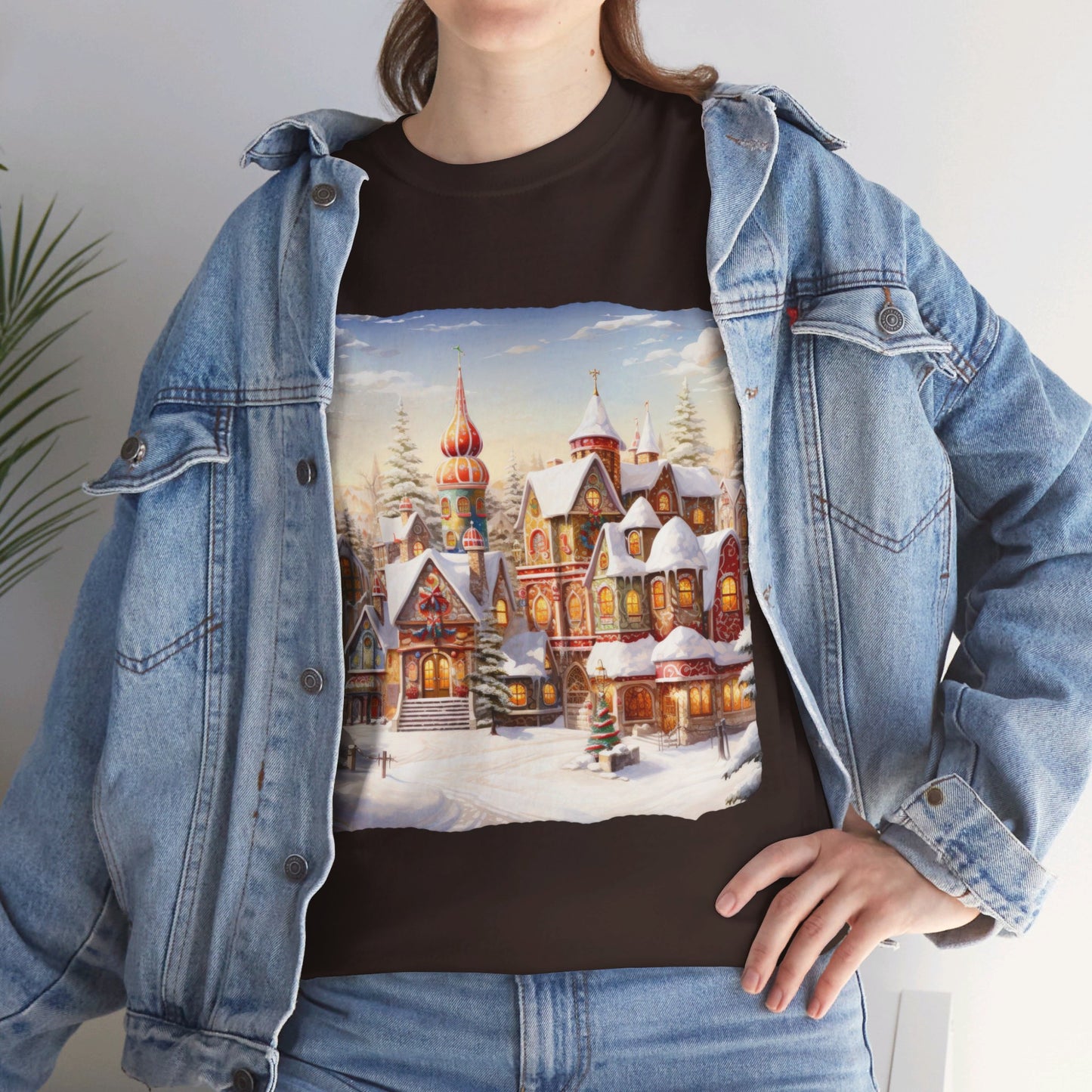 Snowy Christmas Village-12-T-Shirt