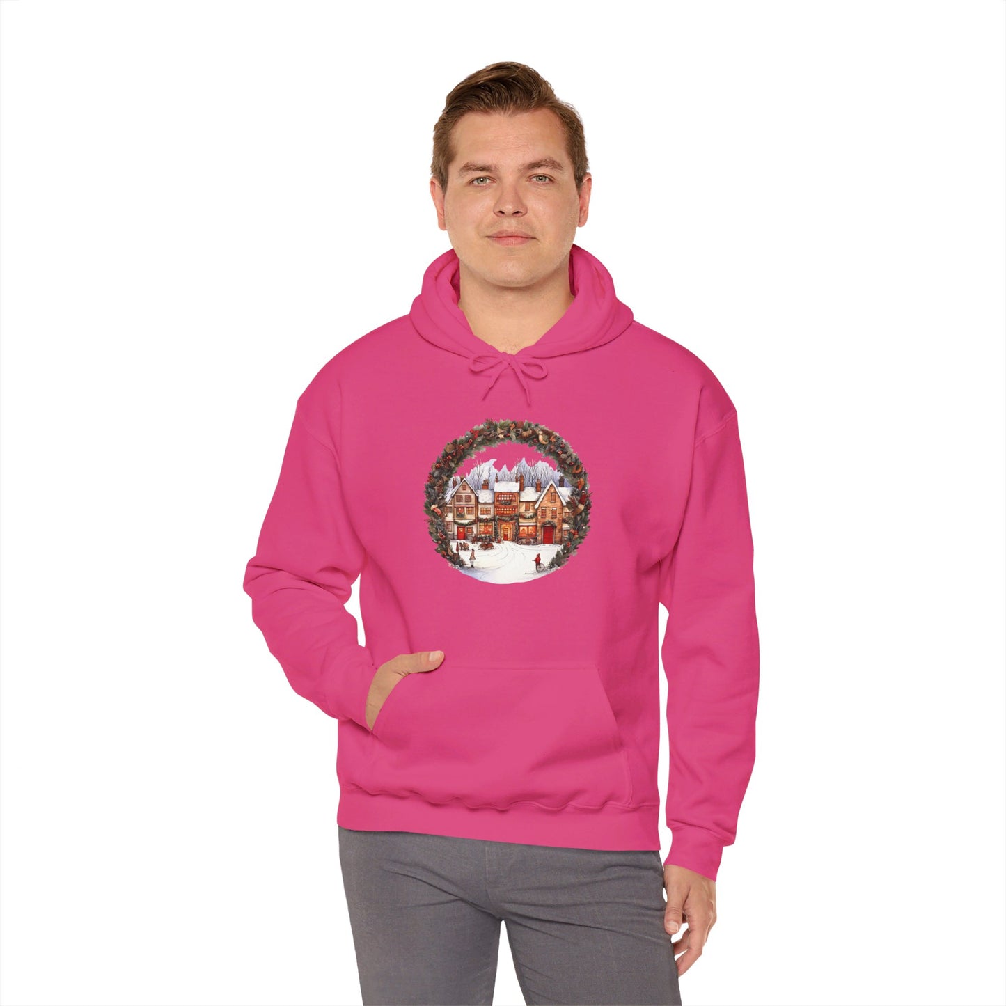 Vintage Christmas Village - Hooded Sweatshirt