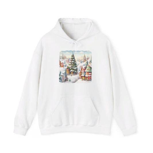 Snowy Christmas Village 16 - Hooded Sweatshirt