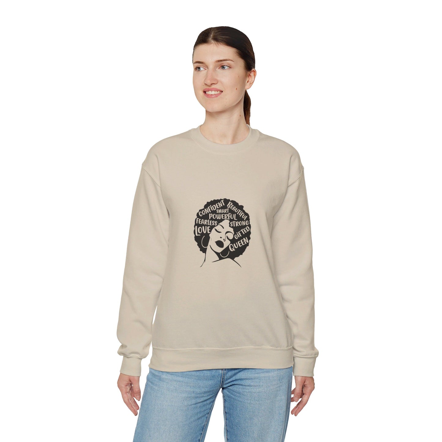 Afro Lady With Words - Crewneck Sweatshirt