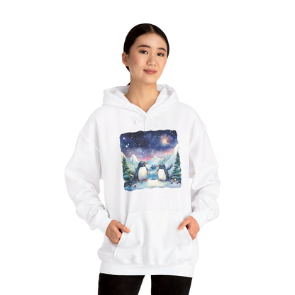 Snowy Christmas Penguins - Hooded Sweatshirt