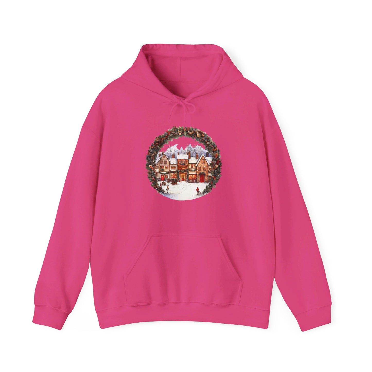 Vintage Christmas Village - Hooded Sweatshirt