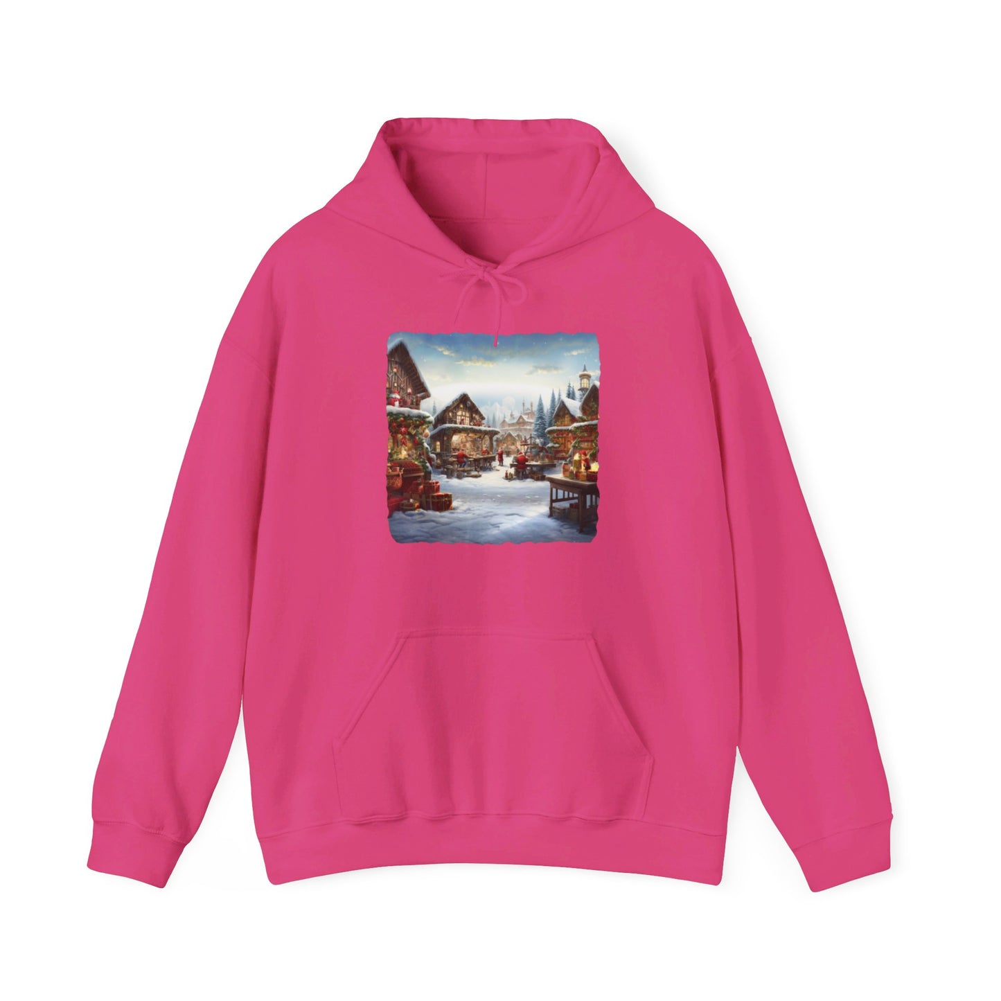 Snowy Christmas Village North Pole - Hooded Sweatshirt