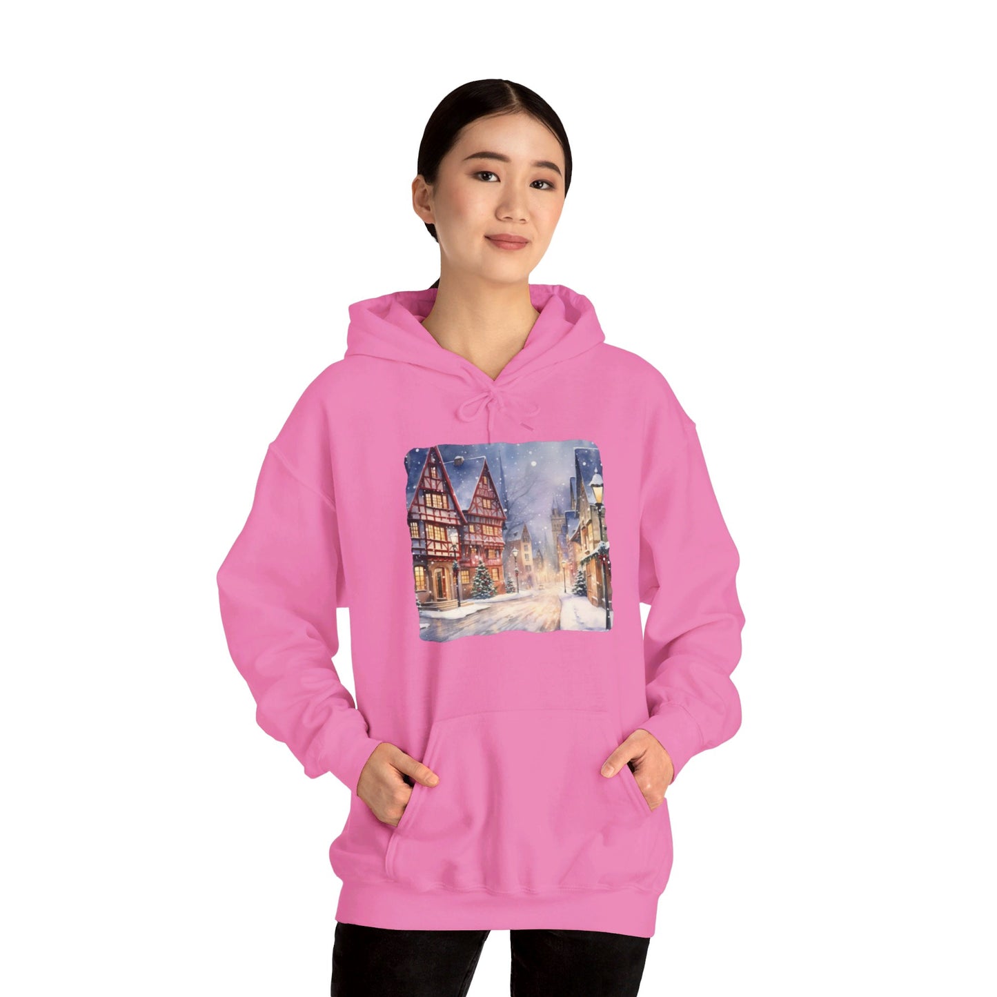 Snowy Christmas Village 13 - Hooded Sweatshirt