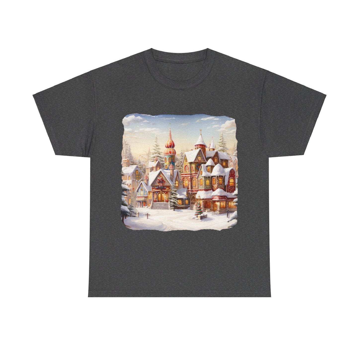 Snowy Christmas Village-12-T-Shirt