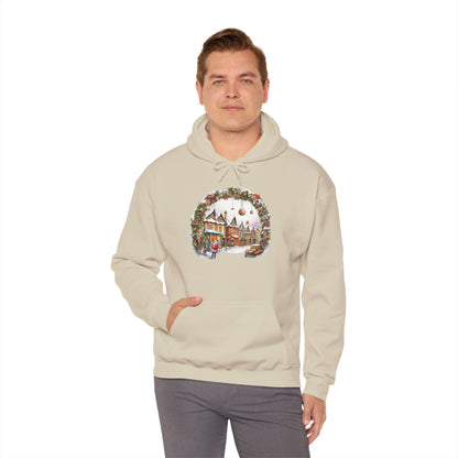 Enchanting Christmas Village Scene - Hooded Sweatshirt