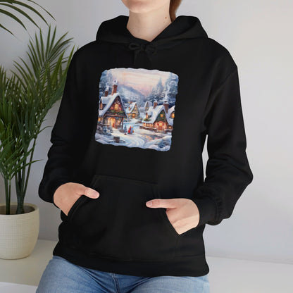 Snowy Christmas Village 6 - Hooded Sweatshirt