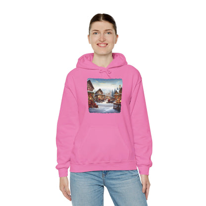 Snowy Christmas Village North Pole - Hooded Sweatshirt