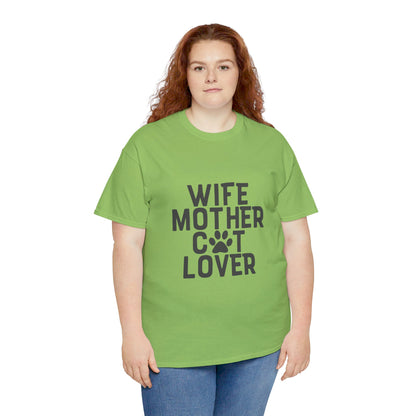 Wife, Mother, Cat lover - T-Shirt