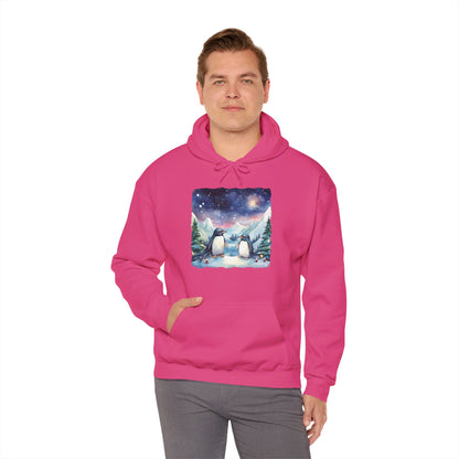 Snowy Christmas Penguins - Hooded Sweatshirt