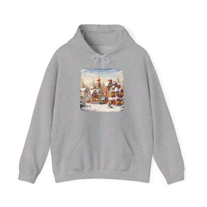 Snowy Christmas Village 12 - Hooded Sweatshirt