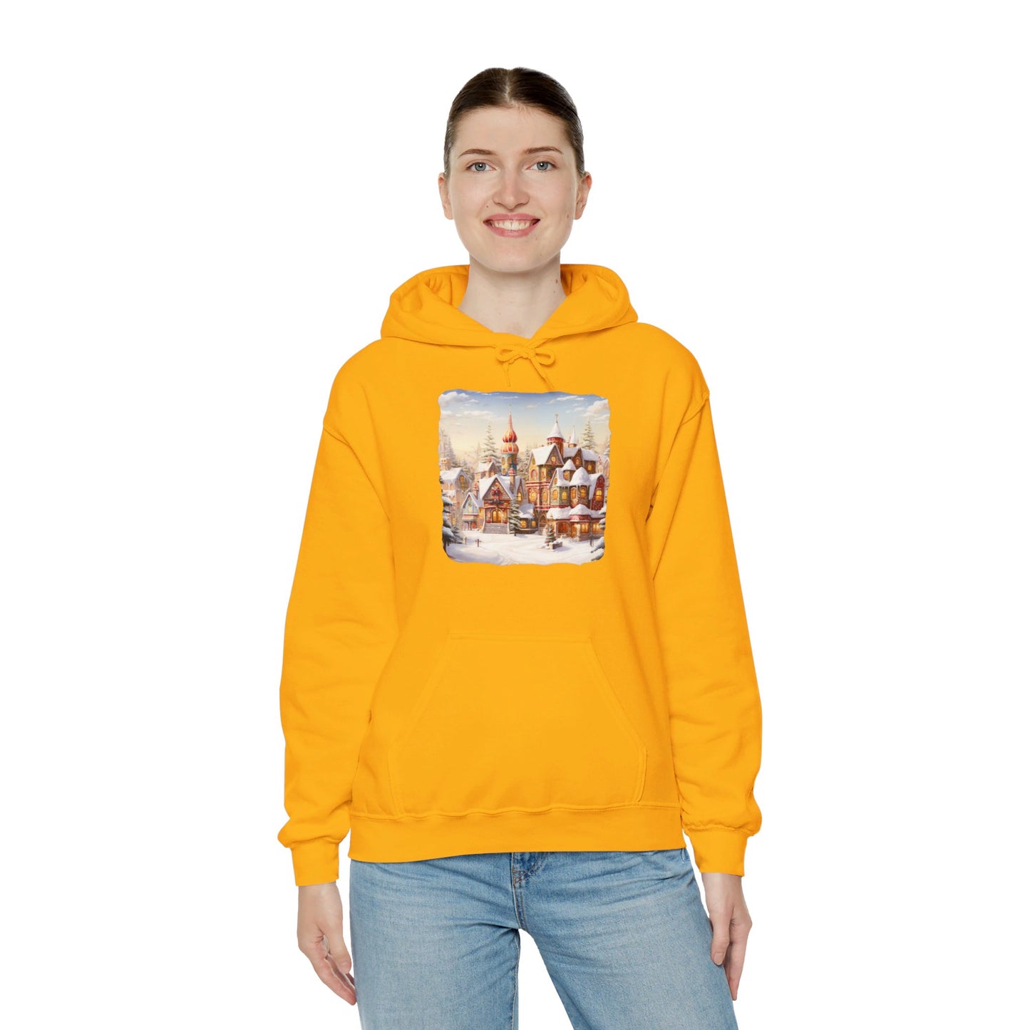 Snowy Christmas Village 12 - Hooded Sweatshirt