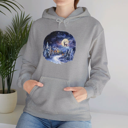 Winter Snowy Night - Hooded Sweatshirt