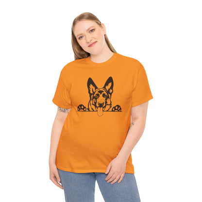 German Shepherd, Peeking with Charm - T-Shirt