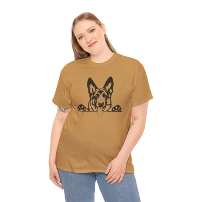 German Shepherd, Peeking with Charm - T-Shirt