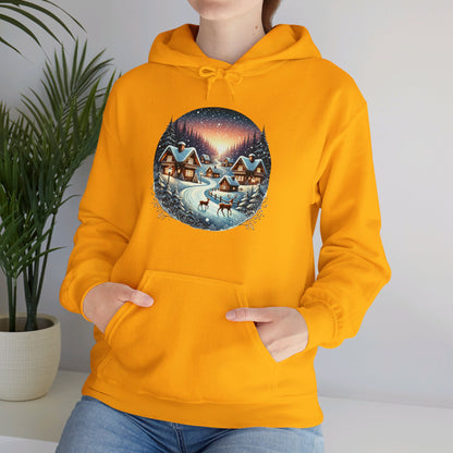 Snow Night Christmas Village - Hooded Sweatshirt