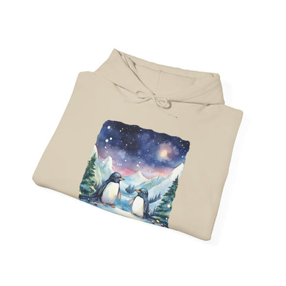 Snowy Christmas Penguins - Hooded Sweatshirt