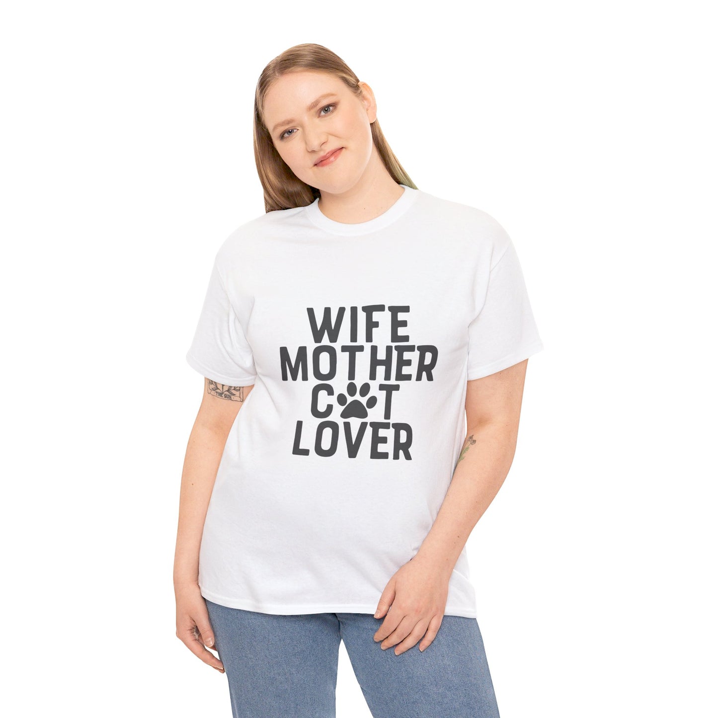 Wife, Mother, Cat lover - T-Shirt