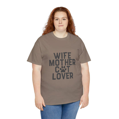 Wife, Mother, Cat lover - T-Shirt