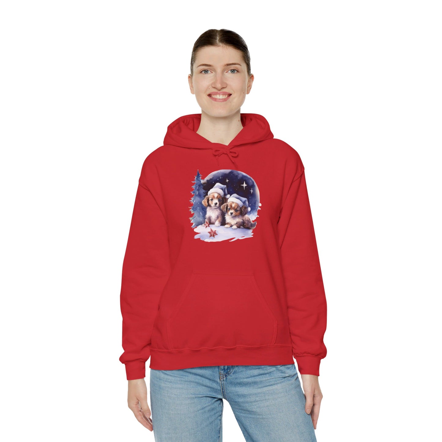 Snowy Christmas Dogs - Hooded Sweatshirt