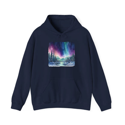 Northern Lights Watercolor - Hooded Sweatshirt