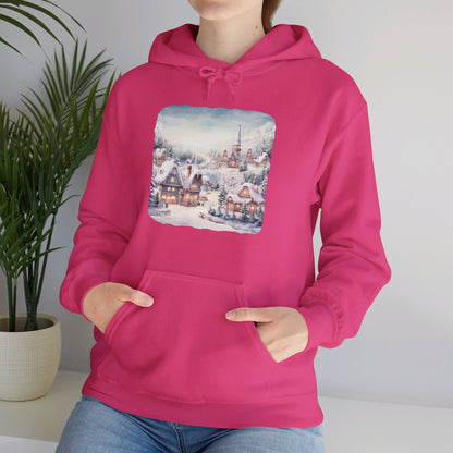 Snowy Christmas Village - Hooded Sweatshirt