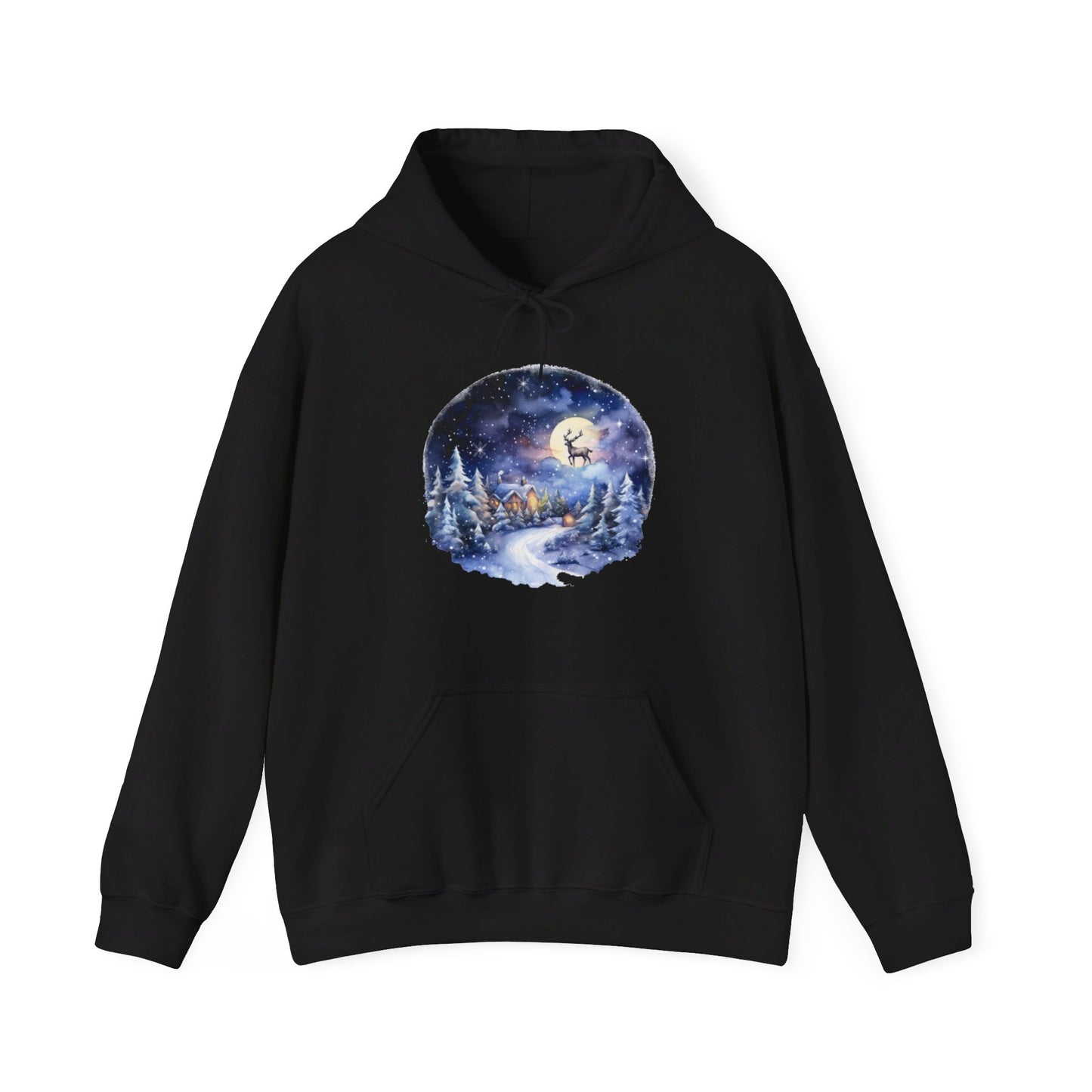 Winter Snowy Night - Hooded Sweatshirt