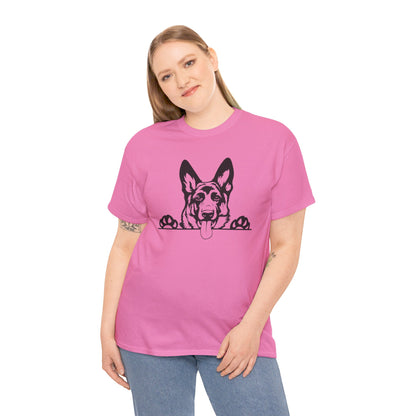 German Shepherd, Peeking with Charm - T-Shirt