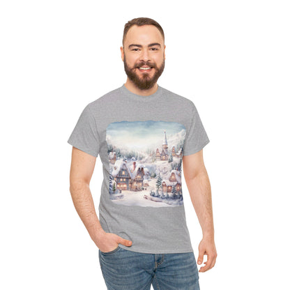 Snowy Christmas Village-T-Shirt