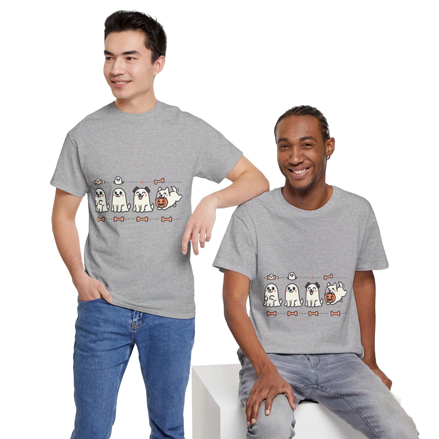 4 Friendly dog ghosts - T-Shirt