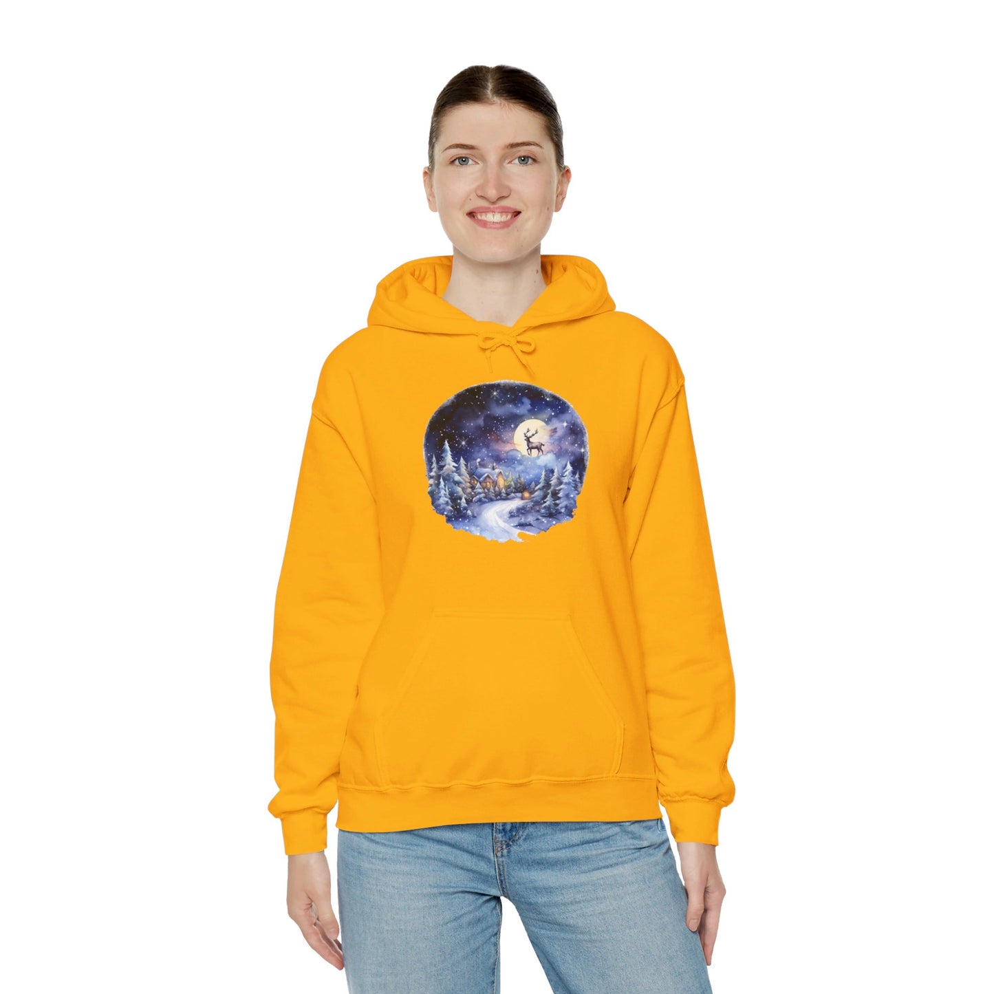 Winter Snowy Night - Hooded Sweatshirt