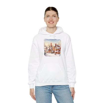 Snowy Christmas Village 12 - Hooded Sweatshirt