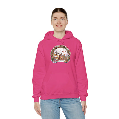 Enchanting Christmas Village Scene - Hooded Sweatshirt